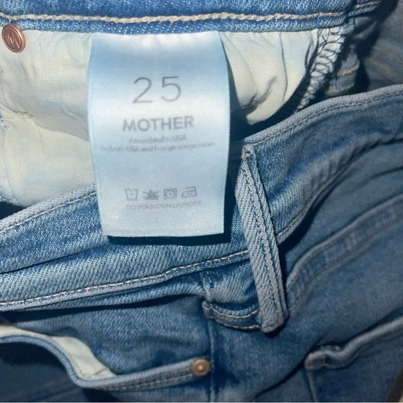 MOTHER MID RISE DAZZLER ANKLE FRAY RIDING THE CLIFFSIDE JEANS SIZE 25 - Picture 3 of 6